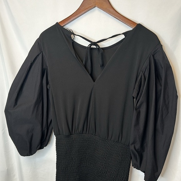 Zara Black Puff Sleeved Dress size medium - Picture 9 of 12